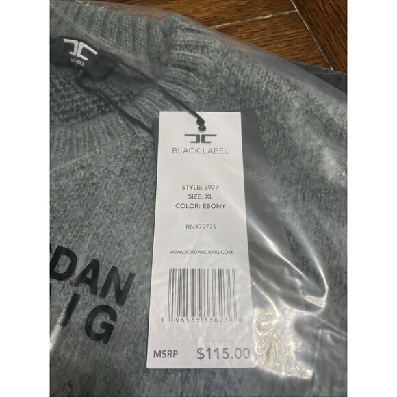 Men’s Jordan Craig Size XL Ebony Grey Inferno Crewneck Sweater Flames NWT - Picture 4 of 4